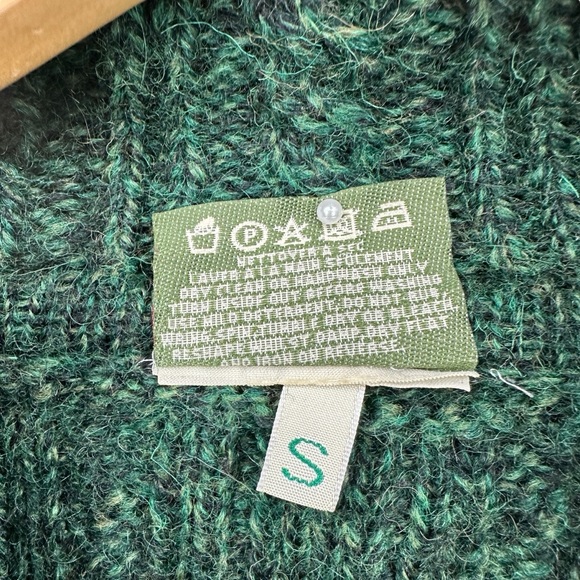 CARRAIG DONN Cardigan Sweater Aran Ireland Wool Cable Knit Button Button Green - Picture 7 of 7